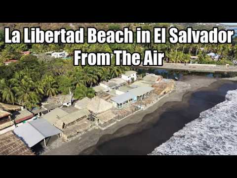 La Libertad Beach in El Salvador From The Air