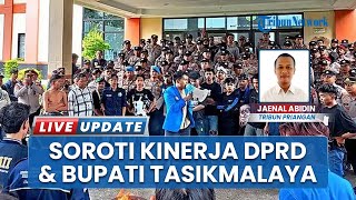 Aksi PMII di Gedung DPRD Tasikmalaya, Mahasiswa Demo Soroti Kinerja Anggota Dewan hingga Bakar Ban