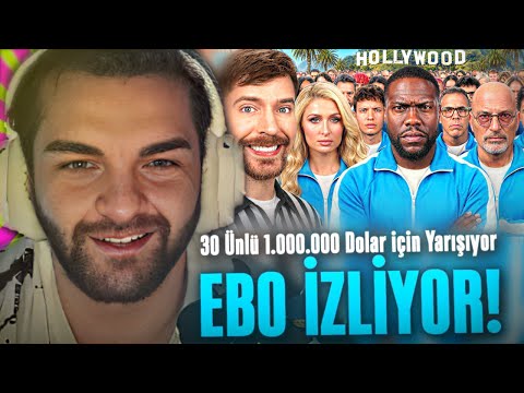 Ebonivon - " 30 Ünlü 1.000.000 Dolar için Yarışıyor " İzliyor | @MrBeast