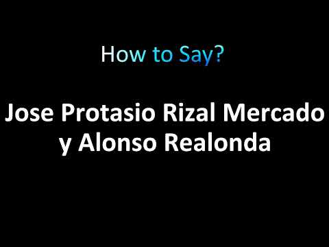 How to Pronounce Jose Protasio Rizal Mercado y Alonso Realonda