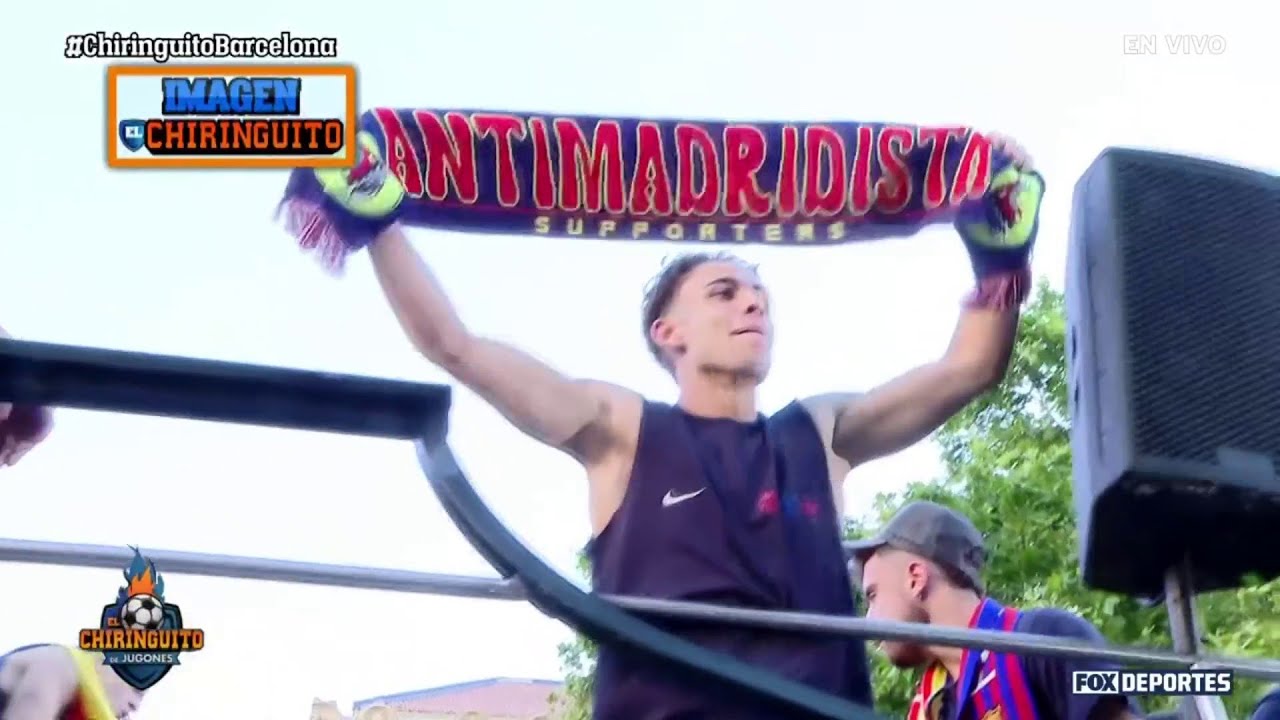 👀🔥 "ANTIMADRIDISTA", el mensaje de la bufanda de FERMÍN en FESTEJO del BARCELONA | El Chiringuito