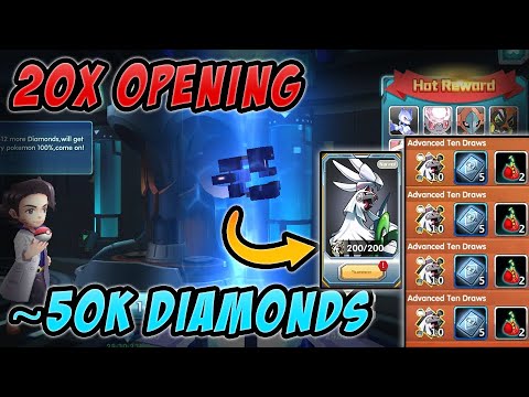 Spending 50k Diamonds and opening 20x Capsules! - Pokeland Legends