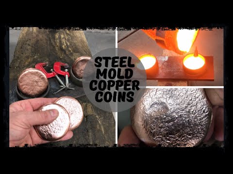 Steel Flat Bar Copper Coin Casting - Trash To Treasure - Melting Copper