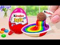 Kinder Chocolate Vs Rainbow Cake Satisfying Mini Rainbow Kinder Joy Cake Recipe With Chocolate