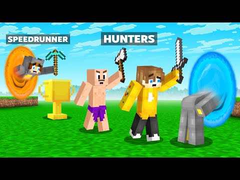 Minecraft Hunters vs Speedrunner, But I Have a Portal Gun...