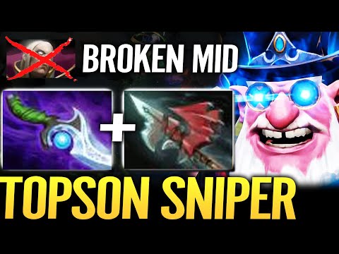 TOPSON Sniper Shooter Marksman - Unkillable Items Build Annoying Plays DotA 2 Pro