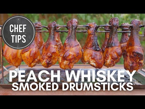 Smoked Chicken Legs Recipe | Peach Whiskey BBQ Drumsticks | Chef Tips