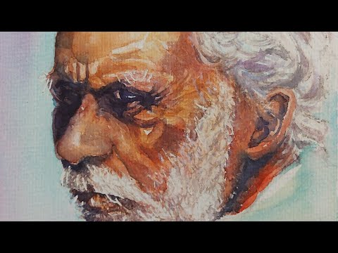 21。0421 縮時。水彩。老人