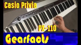 Video thumbnail for Casio Privia PX-110 electronic piano with built-in beats by Gearfacts