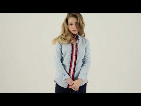 Рубашка-жабо Y.TWO AG1080 Голубая