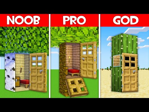 Minecraft Battle: INSIDE TREE HOUSE BUILD CHALLENGE - NOOB vs PRO vs HACKER vs GOD in Minecraft!