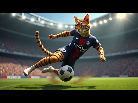 Leo: The Feline King of Paris 🐾⚽️ #PSG #cutecat #cat #cute #ai
