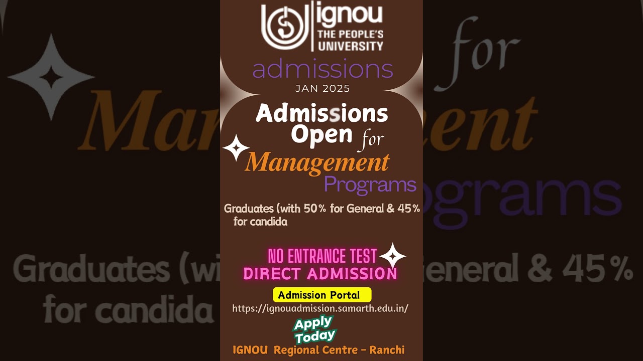 Management Programs of IGNOU #ignourcranchi #ignouadmission #managementeducation