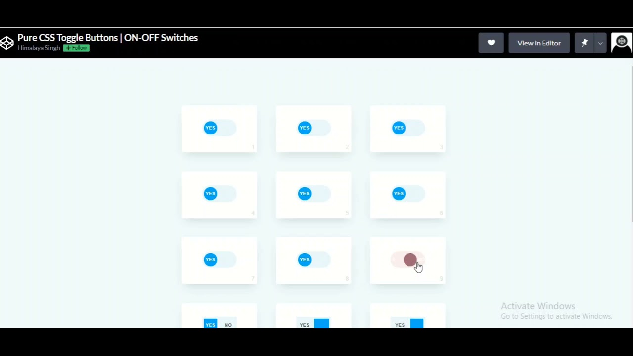 CSS Toggle Switch  On Off Button Design Using HTML And CSS | Top 20 Toggle Switch Button Design 2021