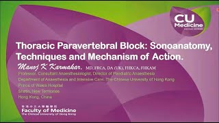 Thoracic Paravertebral Block: Sonoanatomy, Techniques and Mechanism of Action