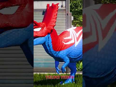 Batman Allosaurus vs Joker Indominus REX vs Spiderman Pentaceratops, Vastosaurus #jurassicworld