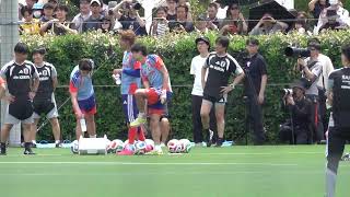 W杯直前！ 日本代表選手のクロスからのシュート練習！超絶シュートを決めるのは…上田綺世？中村敬斗？菅原由勢？  【Samurai Blue】
