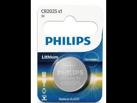 Lithium philips cr 2025, round, cell size: coin battery