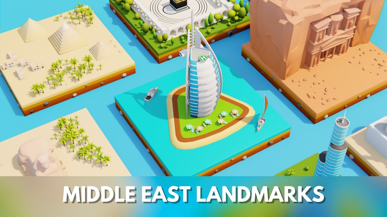 Lowpoly Middle East Landmarks Pack 10 Game Ready Models 3D Model
