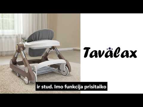 Tavalax daugiafunkcė vaikiška vaikštynė su muzikiniu žaislų skydeliu, 8 aukščio reguliavimo padėtimis ir stūmimo funkcija video