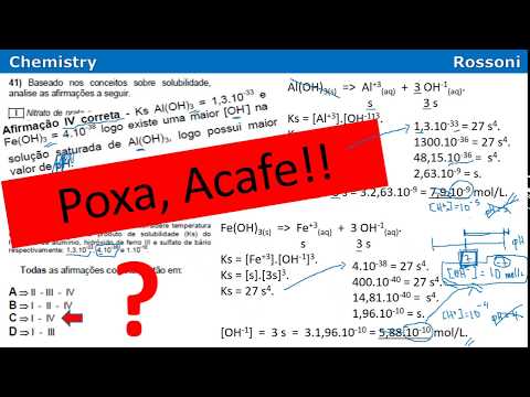 Acafe 2016 2 Medicina - Q41 Ks constante de solubilidade