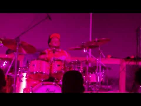 Leonard Maddox playing drums at Benny Rich's Drum shed