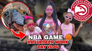INFLUENCER INVITE TO ATLANTA HAWKS GAME | COME TO WORK WITH ME | MOM INFLUENCER CONTENT CREATOR VLOG