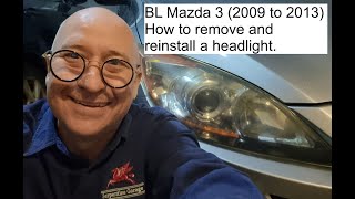 BL Mazda 3 (2009 to 2013). How to R&R a headlight.