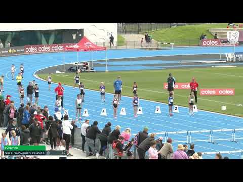 U10 Girls 60m Hurdles Heat 8: 2022-23 State Combined Events Championships - Saturday