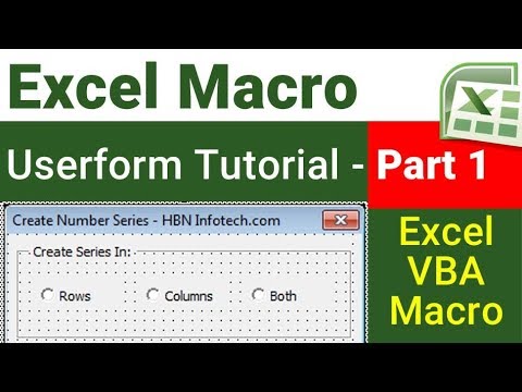 Excel vba Userform tutorial   How to create number series using Userform Part 1