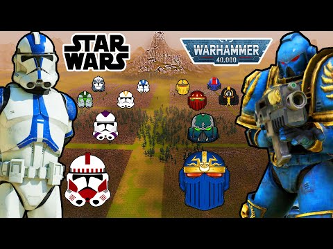 Every CLONE LEGION vs Every SPACE MARINE Legion! (10,000,000 Units) - UEBS 2