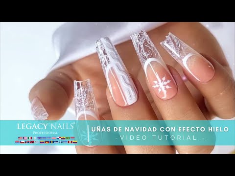 UÑAS DE NAVIDAD CON EFECTO HIELO │ VIDEO TUTORIAL │ LEGACY NAILS