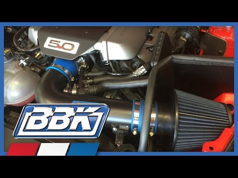 2015 Mustang GT Cold Air Intake Kit Installation And Dyno Test. BBKperformance.com