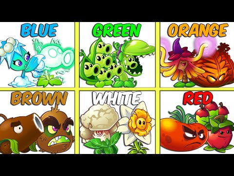 Random 7 Pairs Colorful Plants - Who Will Win? - PvZ 2 Team Plant vs Team Plant