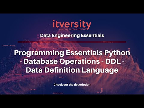 Programming Essentials Python Database Operations Ddl Data Definition Language