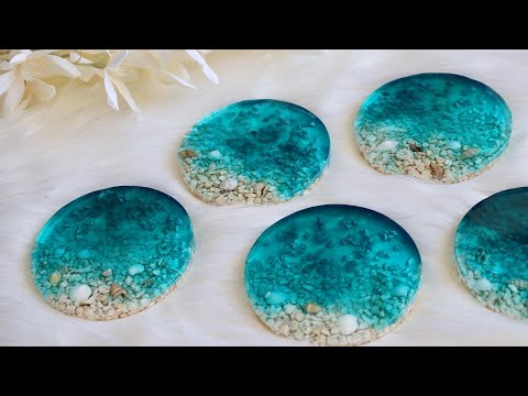 Beautiful Lacing in This Resin Ocean Serving Board