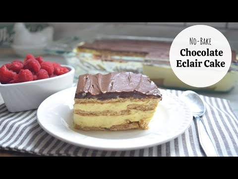 No-Bake Chocolate Eclair Cake | Easy Desserts | Easy Holiday Desserts