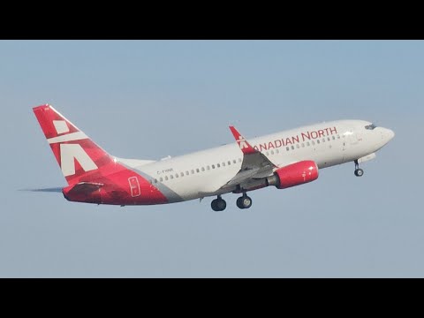 Canadian North Boeing 737-7CT Taking Off From Runway 13 #yqr