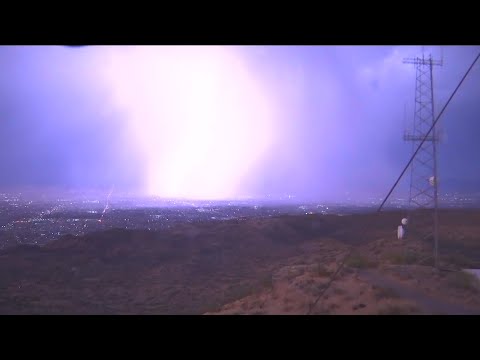 Huge bolt of lightning over Phoenix