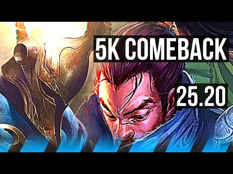 PANTHEON vs YASUO (MID) | 5k comeback, 55k DMG, 20/6/16 | KR Master | 25.20