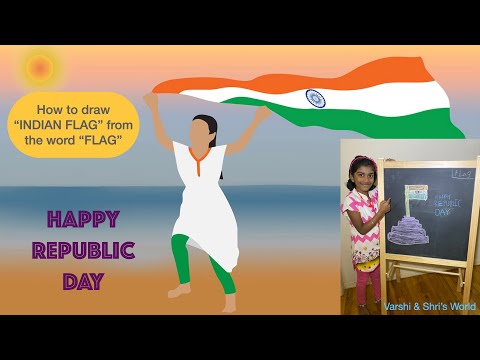 How to Draw Indian Flag from the word FLag || India Republic Day 2021 || Varshika