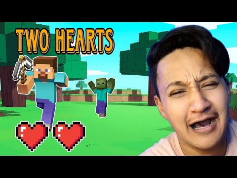 Insane Bedwars Challenge: 2 Hearts vs. Mobs!