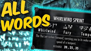 How to get WHIRLWIND SPRINT IN SKYRIM ANNIVERSARY EDITION!! (ALL WORDS)