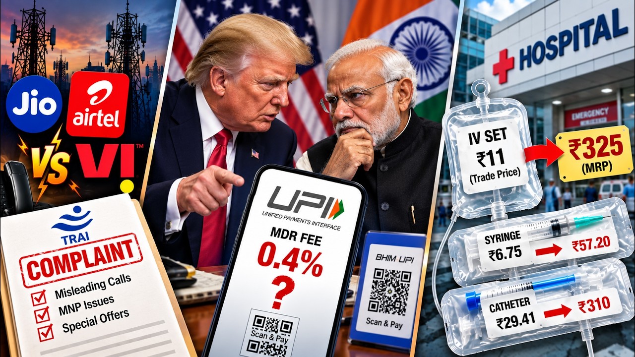 Jio-Airtel vs Vi, Trump’s Influence on UPI Fee? Hospital’s 3000% Margin!