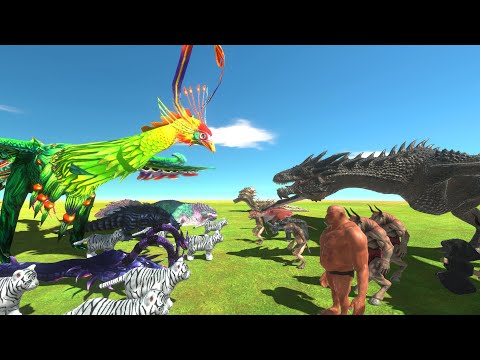 Phoenix War - Chinese Phoenix VS Western Dragon - Animal Revolt Battle Simulator
