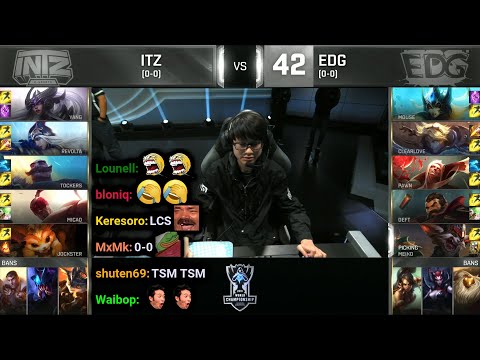 ITZ vs EDG | 2016 Worlds - Group Stage Day 1 | Twitch VOD with Chat