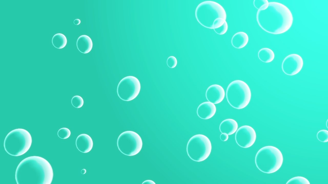 Bubbles abstract | aquamarine background | 4k