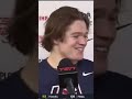 Cole Caufield swore mid interview and it was gold.