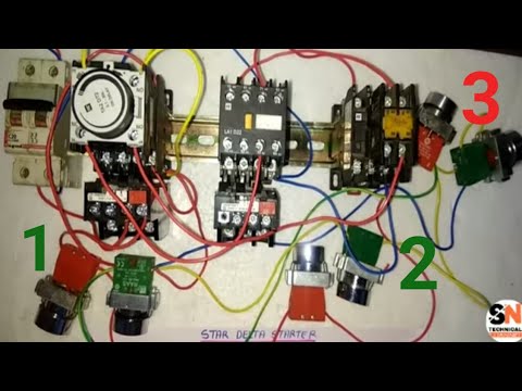 STAR DELTA STARTER START CONTROL FROM DIFFERENT PLACES CONTROL WIRING CONNECTION Video