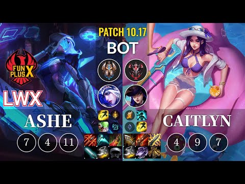 FPX Lwx Ashe vs Caitlyn Bot - KR Patch 10.17